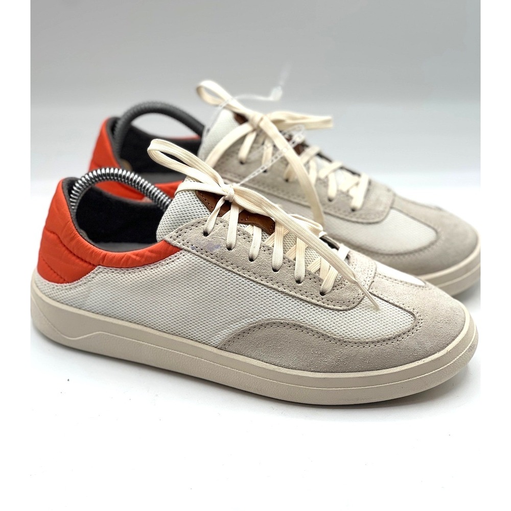 OluKai‎ Punini Sneakers Casual Shoes Men's Size 7 Off White Orange 10514-189U